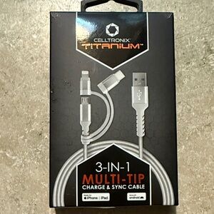 3-in-1 Multi-Tip Charge & Sync Cable - Silver